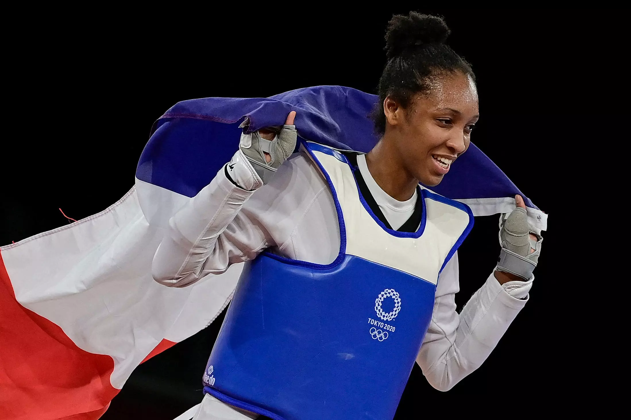 France's Althea Laurin celèbre sa victoire