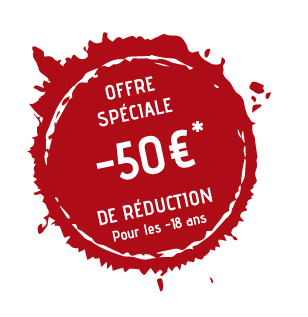 offre spéciale -50€ pour les -18 ans